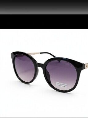 Tommy Hilfiger Black Frames with Purple Gradient Lenses, Women's Sunglasses, New